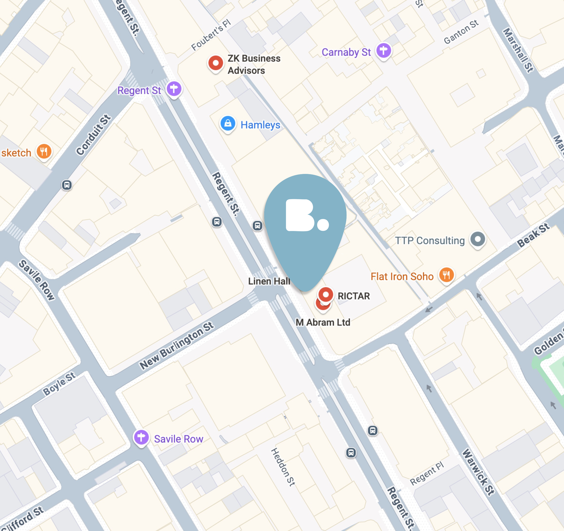 Map: 162-168 Regent Street, London W1B 5TF